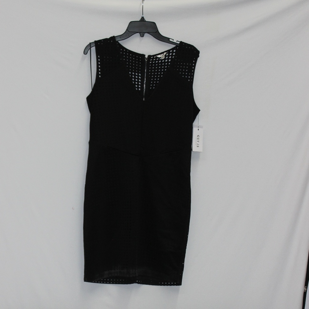 GUESS Womens Perforated Bodycon Dress jetblack L